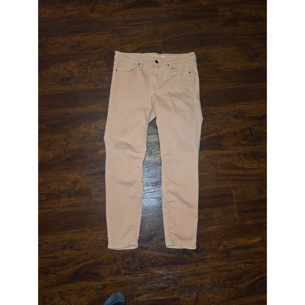Calvin Klein Ankle Skinny Jeans size 10 light peach pink FINAL MARKDOWN